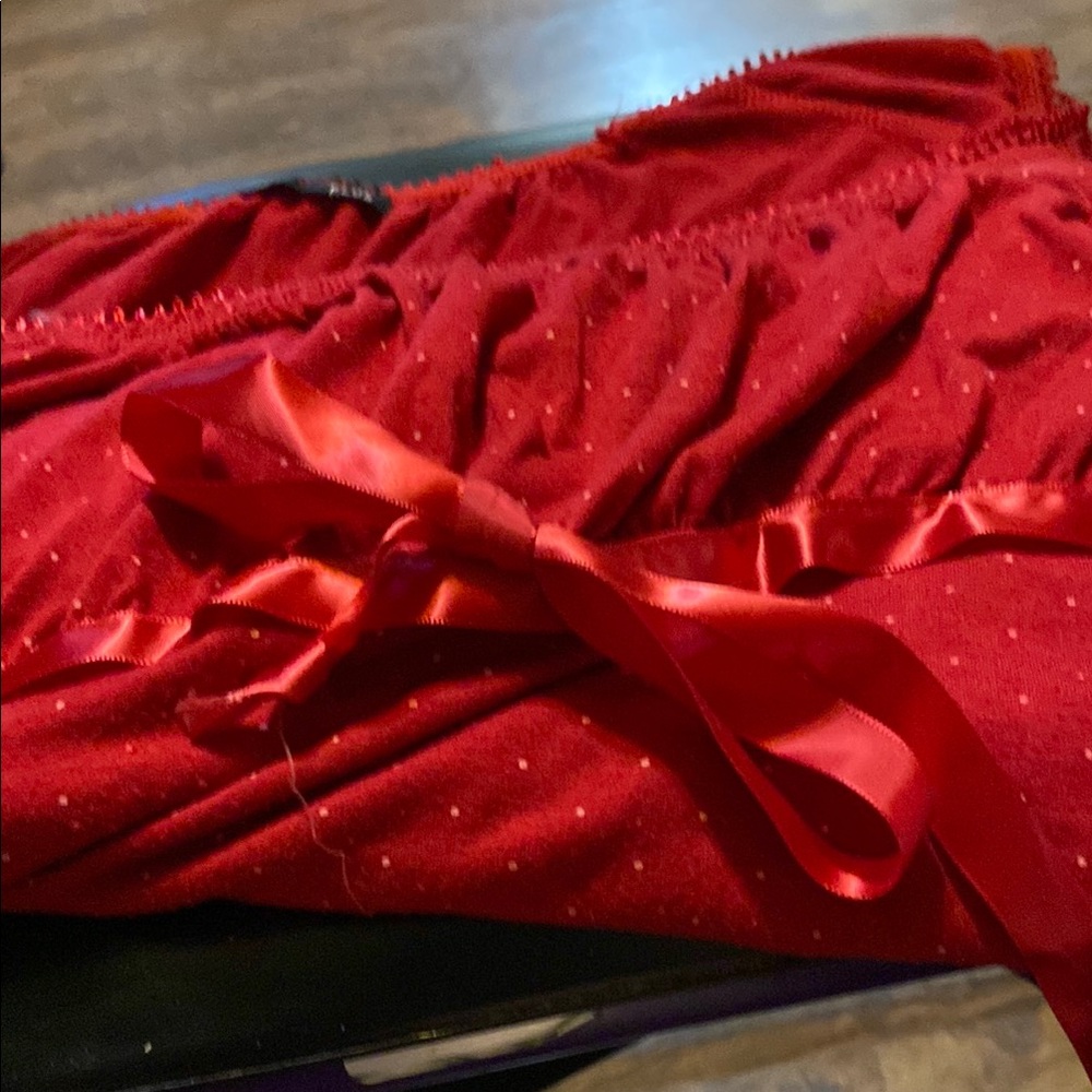Elegant Red Women's top with red and small dots.